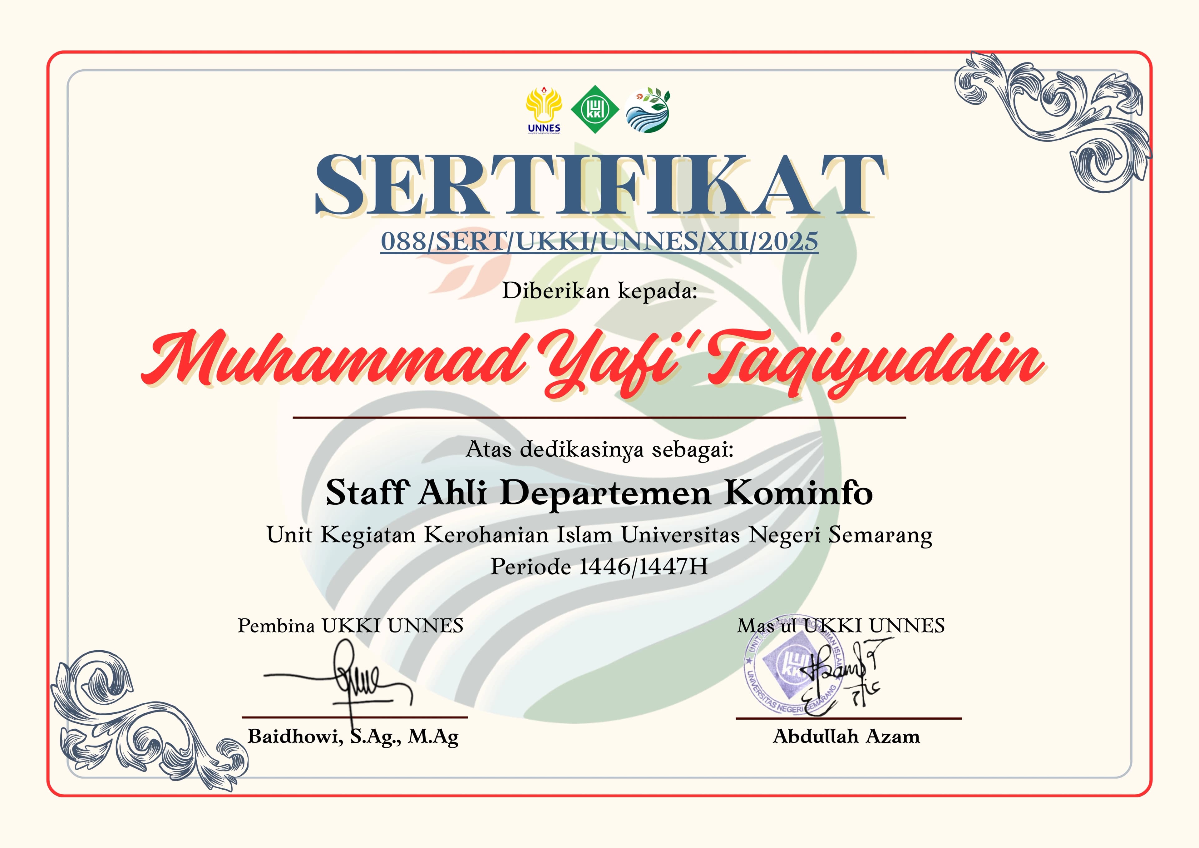 Staff Ahli Departemen Kominfo UKKI UNNES