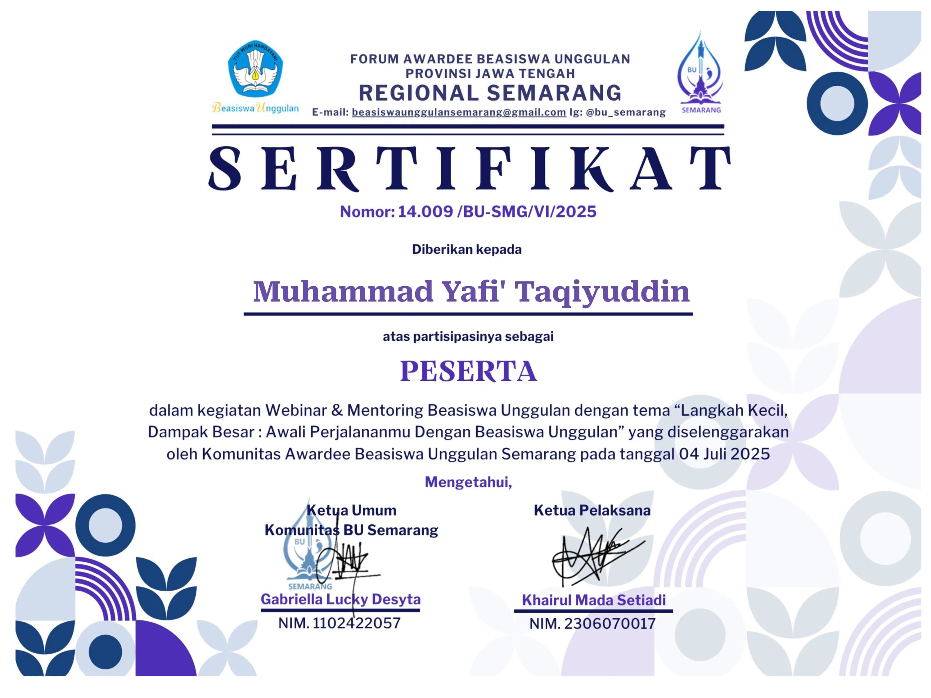 Webinar & Mentoring Beasiswa Unggulan